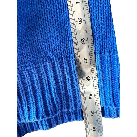 Polo Ralph Lauren Cable Knit Toggle Sweater Knit Linen/cotton Navy Large Vtg - Picture 5 of 8